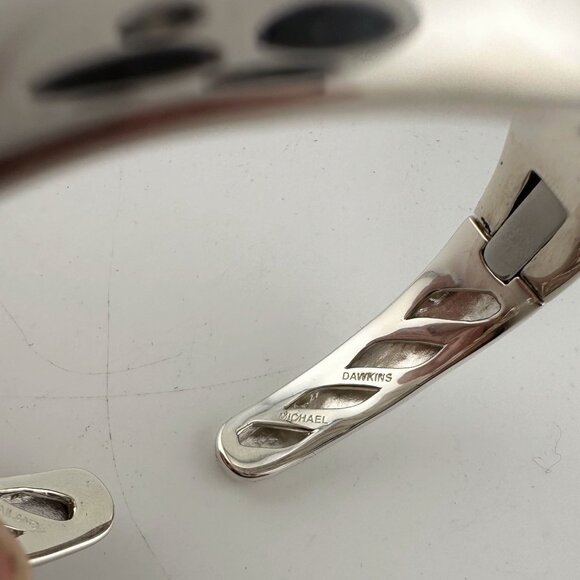 Michael Dawkins Sterling Silver Cuff Bracelet with Beautiful Textured Brand - Picture 14 of 16